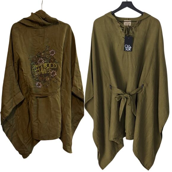 Fleetwood Mac Custom Linen Lace Up Dolman Hooded Tunic Size S New with Tag OOAK - Picture 1 of 10